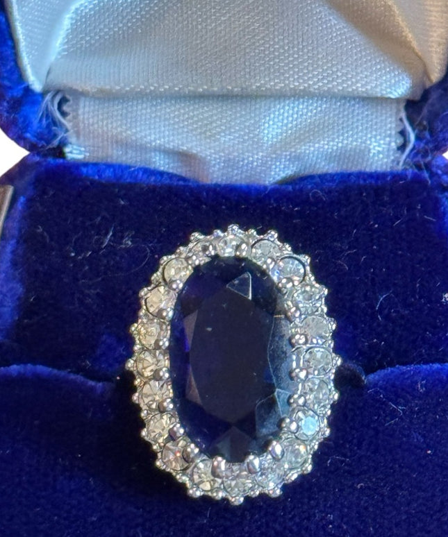 Simulated Sapphire Blue CZ fancy Costume ring