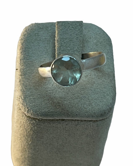Sterling silver single stone fancy ring