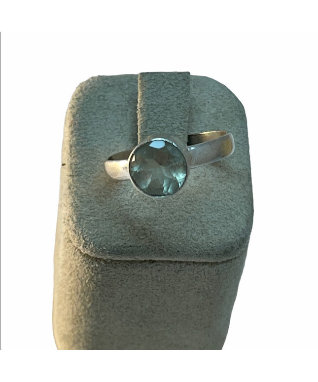 Sterling silver single stone fancy ring