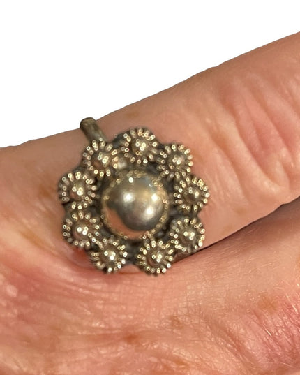 Vintage sterling silver 925 flower ring sz 7