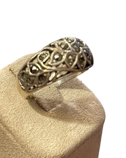 Sterling silver 925 marcasite fancy band ring