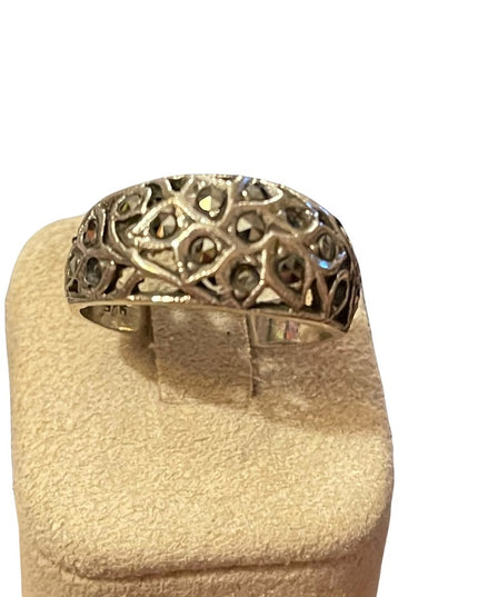 Sterling silver 925 marcasite fancy band ring