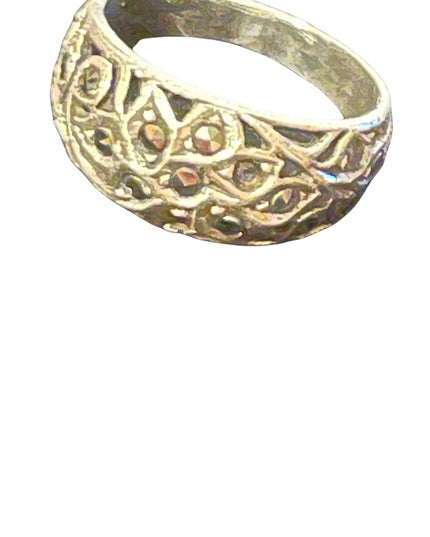 Sterling silver 925 marcasite fancy band ring