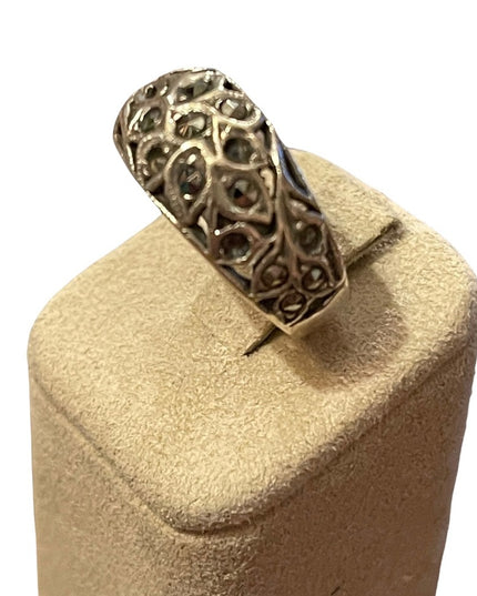 Sterling silver 925 marcasite fancy band ring