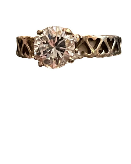 Vintage sterling silver 925 Cz Engagement ring