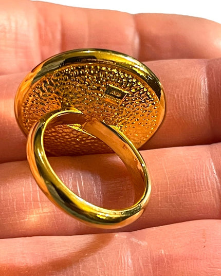 Bronzoro Italy Retired Roman coin Ring gold plt