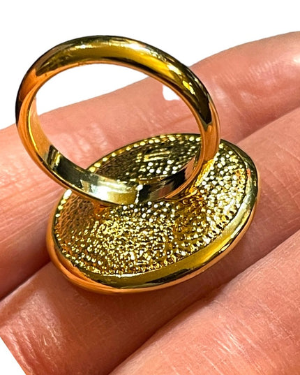 Bronzoro Italy Retired Roman coin Ring gold plt