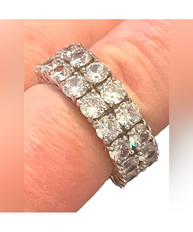 Silver finish Fancy High quality CZ Infinity dinner ring
