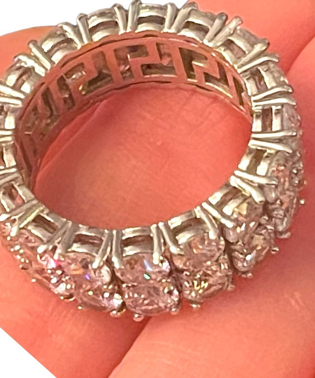 Silver finish Fancy High quality CZ Infinity dinner ring