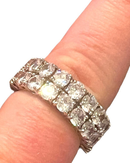 Silver finish Fancy High quality CZ Infinity dinner ring