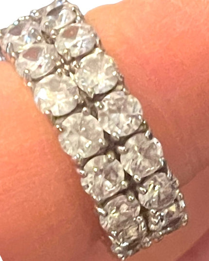 Silver finish Fancy High quality CZ Infinity dinner ring