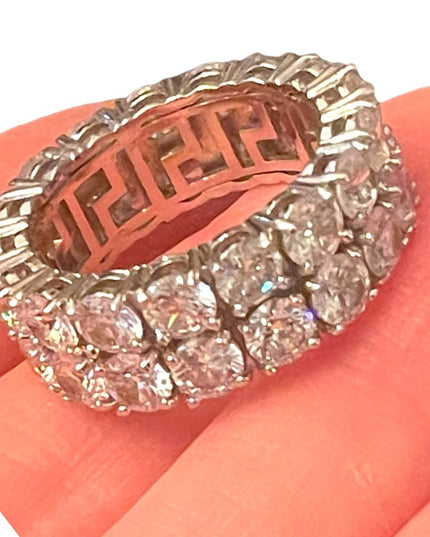 Silver finish Fancy High quality CZ Infinity dinner ring