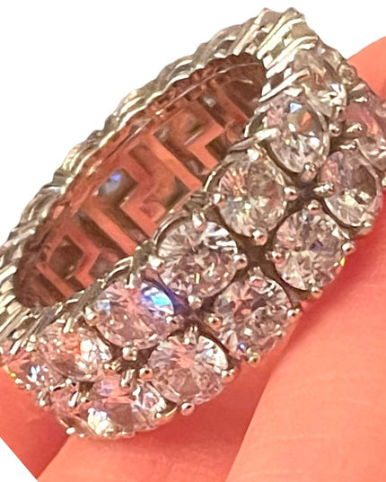 Silver finish Fancy High quality CZ Infinity dinner ring