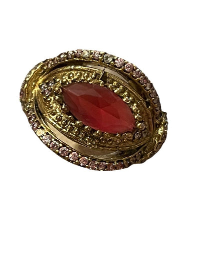 Turkish sterling silver ottoman gemstone fancy ornate sultans design chunky ring