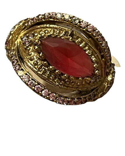 Turkish sterling silver ottoman gemstone fancy ornate sultans design chunky ring