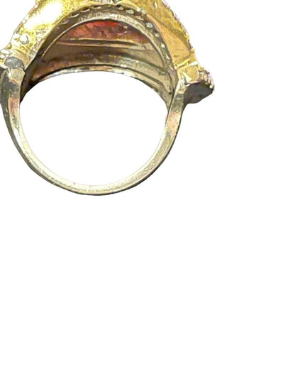 Turkish sterling silver ottoman gemstone fancy ornate sultans design chunky ring
