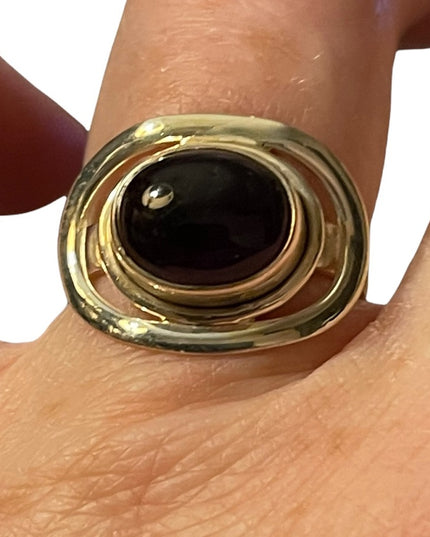 Sterling silver 925 garnet fancy ring