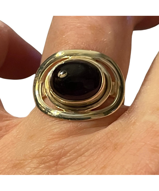 Sterling silver 925 garnet fancy ring