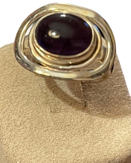 Sterling silver 925 garnet fancy ring