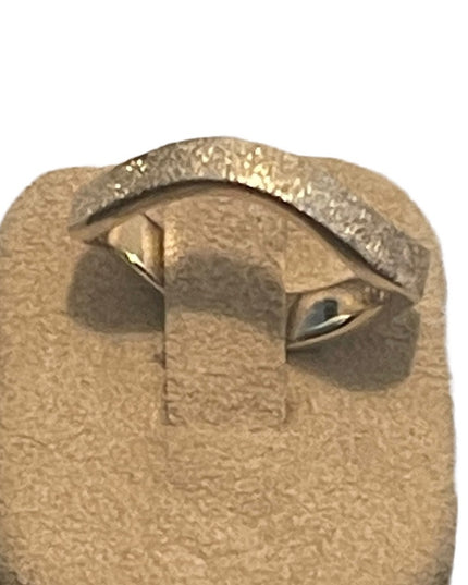 Sterling silver 925 brushed textured silver modernist ring SZ 8