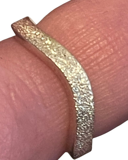 Sterling silver 925 brushed textured silver modernist ring SZ 8