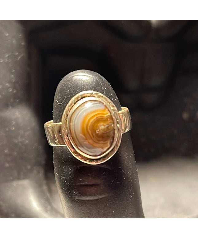 Vintage sterling silver 925 Agate ring