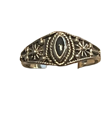 Sterling silver 925 black onyx ornate ring