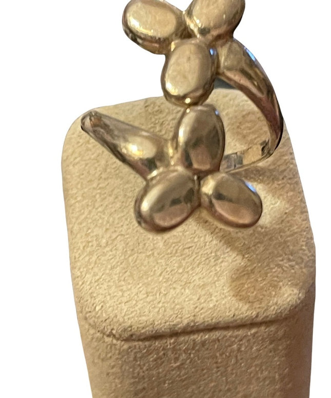 Sterling silver long flower 🌸 ring 925