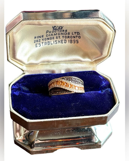 Lovely sterling silver rose gold plt 925 CN rhinestone Cz  ring