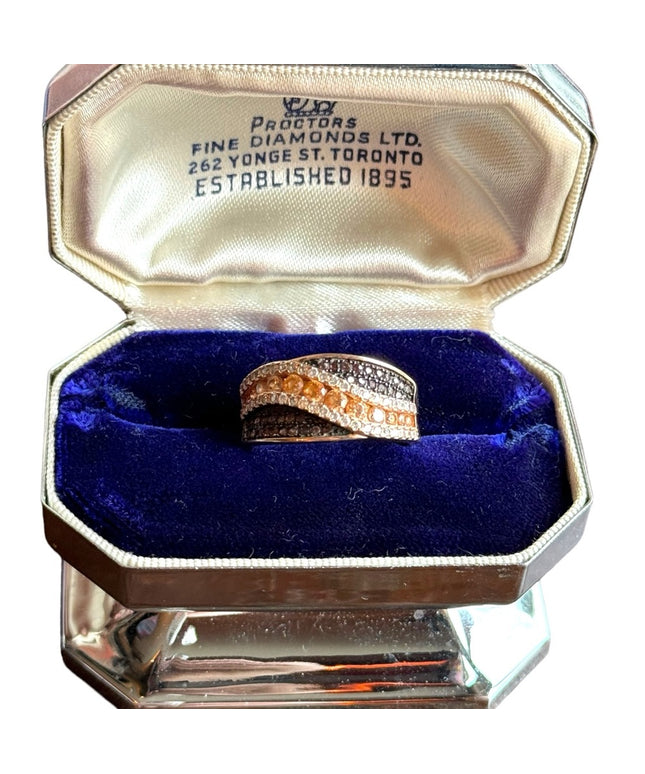 Lovely sterling silver rose gold plt 925 CN rhinestone Cz  ring