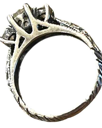 Vintage sterling silver 925 CZ PPF engagement ring