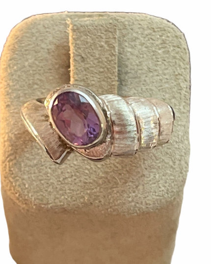 VTG sterling silver amethyst ornate ring