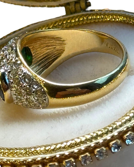 Ivana Gold plt Multi color crystal ring sz 9