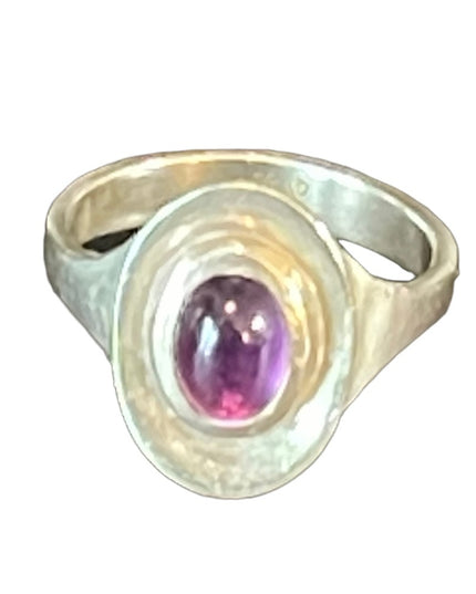 Sterling silver 925 Amethyst oval ring T oval top