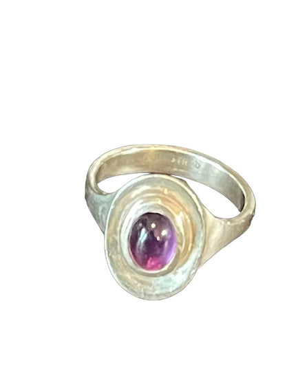 Sterling silver 925 Amethyst oval ring T oval top