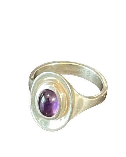 Sterling silver 925 Amethyst oval ring T oval top