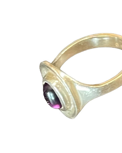 Sterling silver 925 Amethyst oval ring T oval top