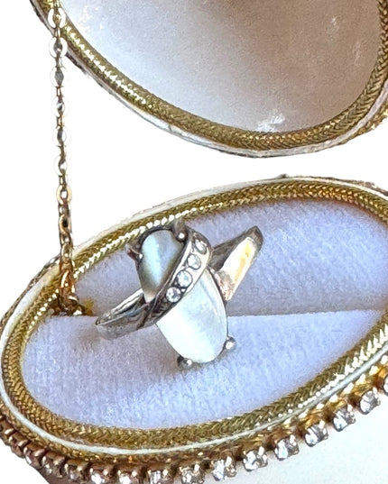 Vintage sterling  silver 925  MOP mother of pearl ornate