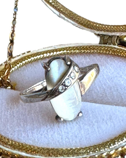 Vintage sterling  silver 925  MOP mother of pearl ornate