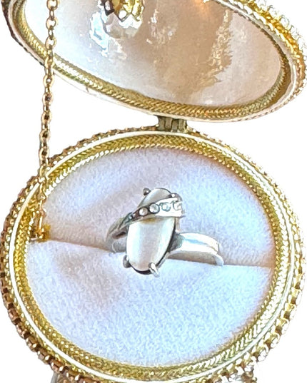 Vintage sterling  silver 925  MOP mother of pearl ornate