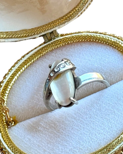 Vintage sterling  silver 925  MOP mother of pearl ornate