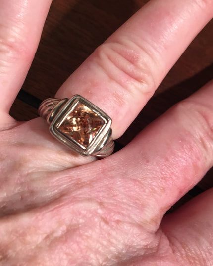 Sterling silver fancy stone  ring