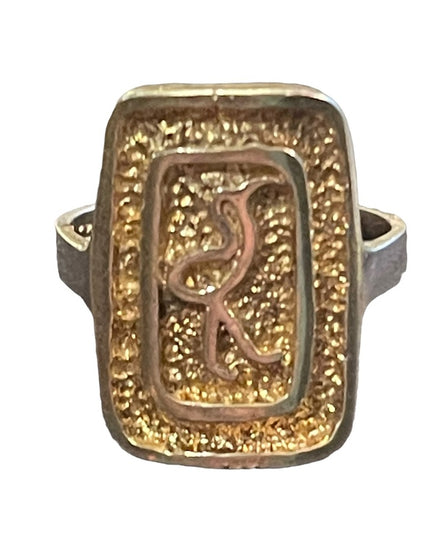 Vintage sterling silver 925 Egyptian  bird  Heiroglyphic symbol ring egypt