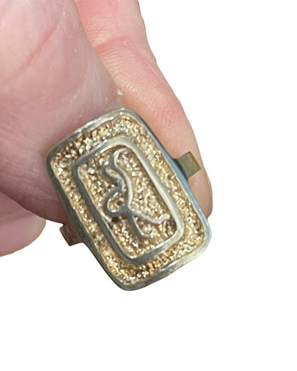Vintage sterling silver 925 Egyptian  bird  Heiroglyphic symbol ring egypt
