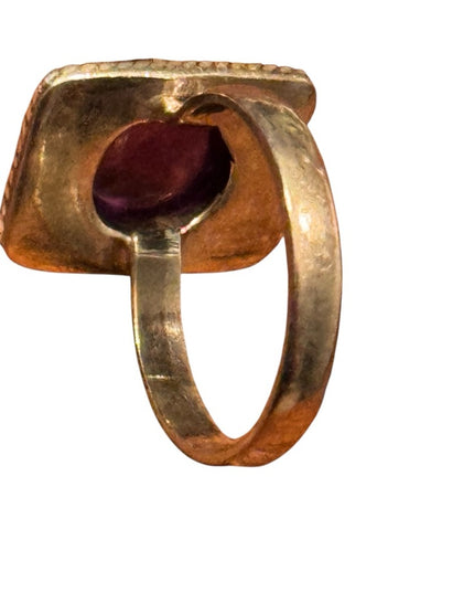 Vintage Sterling Silver 925 Ring Purple Amethyst Cabachon Stone