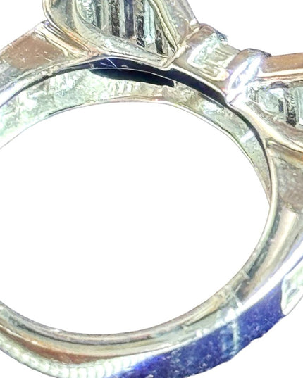 Lovely sterling silver 925 CZ Bow ring Rhodium plated