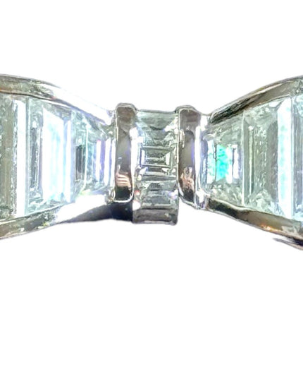 Lovely sterling silver 925 CZ Bow ring Rhodium plated