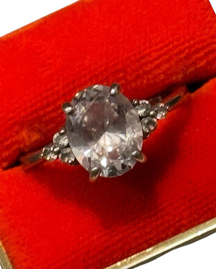 Sterling Silver Oval-Cut Cz 925 Ring