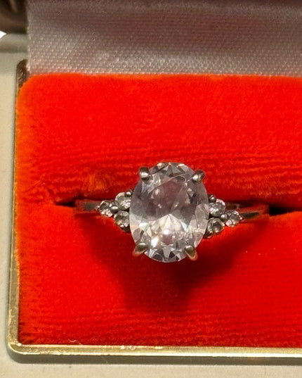 Sterling Silver Oval-Cut Cz 925 Ring