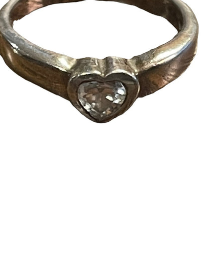 Vintage sterling silver 925 heart CZ ring
